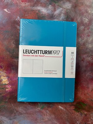 LEUCHTTURM 1917 Hardcover Dotted Notebook, Ocean Blue, A5 Medium, Brand New
