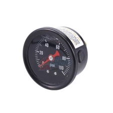 Black Liquid Filled 0-100 PSI EFI Fuel Pressure Gauge 1/8" NPT 1.5" Diameter