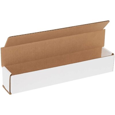 50 12'' x 2'' x 2'' White Corrugated Mailers Die Cut Tuck Flap Boxes Free Shipping