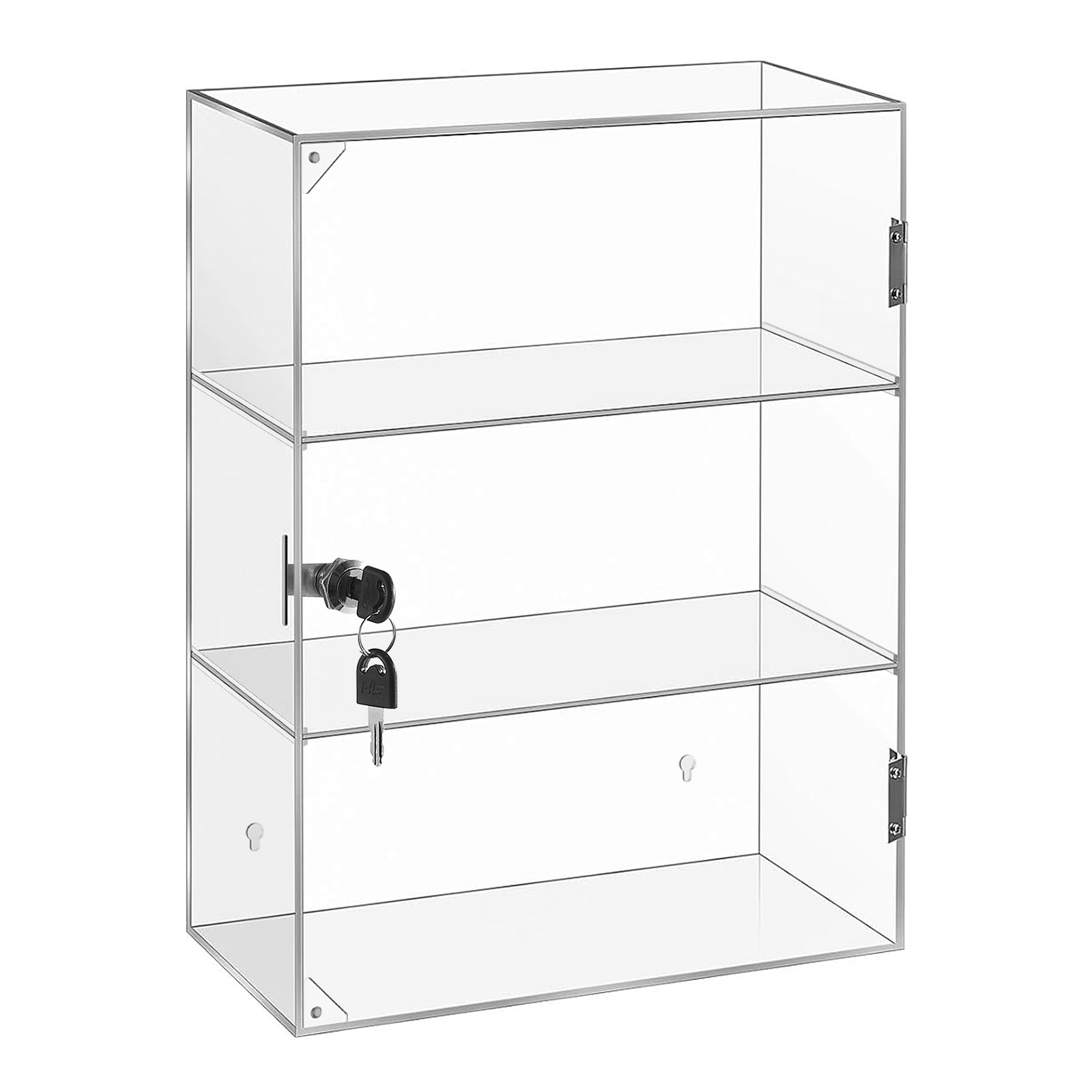 Clear Acrylic Display Case 3Tier Countertop Box Shelves Showcase W/Lock Dustpoof