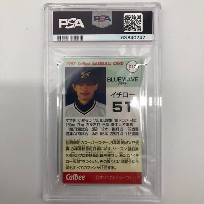 Calbee 1997 Baseball Ichiro Suzuki #13 psa 9 Orix Bluewave | eBay