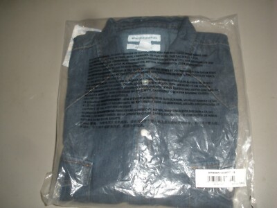 New Men's Long Sleeve Blue Jean Snap up Shirt amazon essentials xl/lg (T59A)