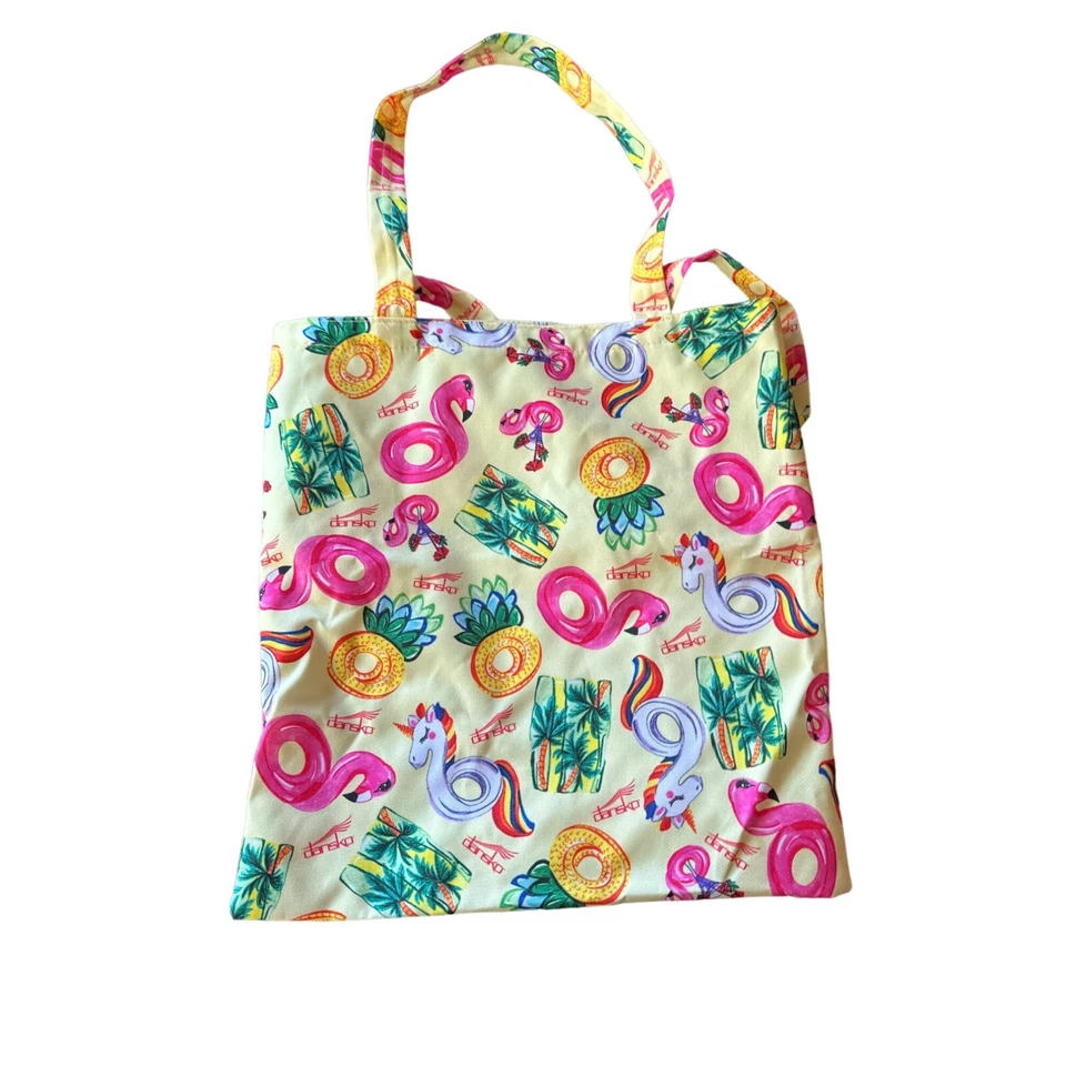 Bolso de Mano Dansko Amarillo Unicornio Flamenco Piña Piscina Estampado Flotador Foto 3 de 4