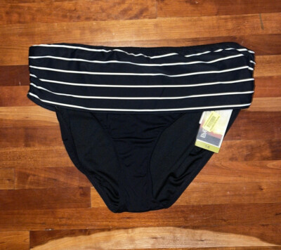 Beach House Kim Roll Over Bikini Bottoms in Black SZ 14 NWT