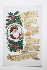 Christmas Santa Claus PostCard Circa 1910s Made in USA Merry Christmas Card #100