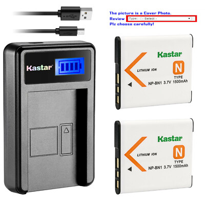 Kastar Battery LCD USB Charger for Sony NP-BN1 NPBN1 & Sony Cyber-shot DSC-W730
