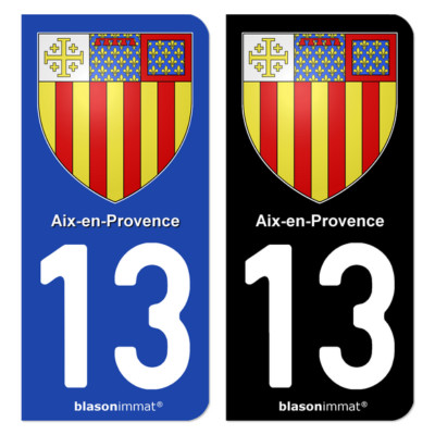 Aufkleber Nummernschild 13 Aix-en-Provence - Wappen