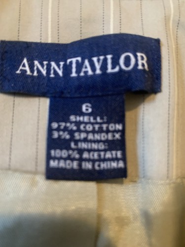 ANN TAYLOR Stripe Linen Blazer Wheat/Beige Sz 6 - Picture 9 of 12
