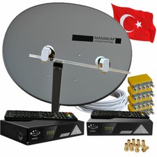 2-Teilnehmer Türkische TV Sat Anlage Maximum E-85 2x Sat-Receiver USB HDTV LAN