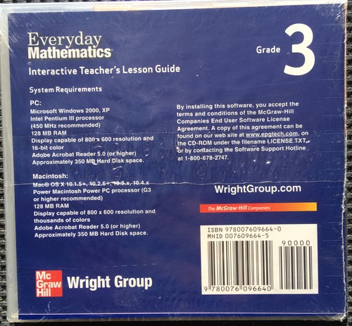 Everyday Mathematics UCSMP-CD-rom Grade 3-NEW SEALED-Teacher Lesson Guide - Picture 2 of 3