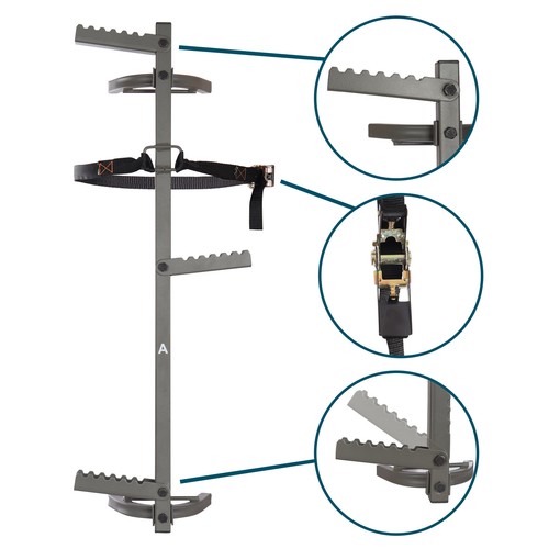Bastones de escalada para soporte de árboles | Escalera de caza | Escalones plegables | Máximo 300 libras | PAQUETE DE 4 - Imagen 6 de 8