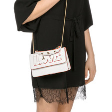 Patrizia Pepe Love Fluo Leather Crossbody Bag White / Orange