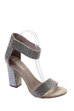 Jeffrey Campbell Womens Slip-On Ankle Strap Pump High Heels Silver Size 8