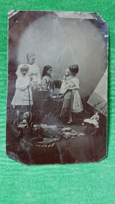 TINTYPE, LITTLE GIRL DOLLY PARTY