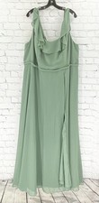 New Azazie Kit Eucalyptus Sleeveless Formal Dress Size 24 Pockets Sheer