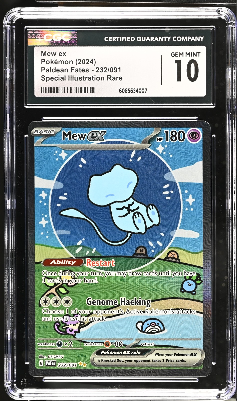 Mew EX 232/091 Special Illustration Rare Pokemon CGC 10 Gem Mint *007