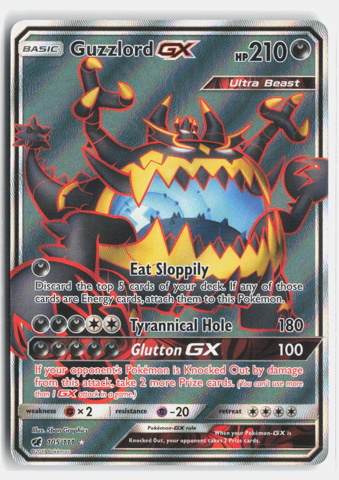 Guzzlord GX 105/111 Ultra Rare Crimson Invasion Pokemon Holo Near Mint