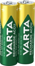 VARTA Batteries AA, rechargeable, pack of 2, Recharge Accu Solar, Akku, 800 m... 17.23 per battery