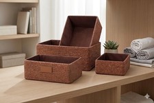 Recycled Wicker Storage Basket 4 SET Paper Rope Storage Baskets .
