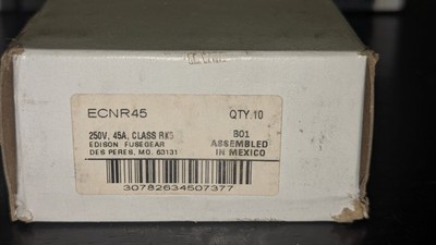 New Case of (10) Edison ECNR45 45A Fuses