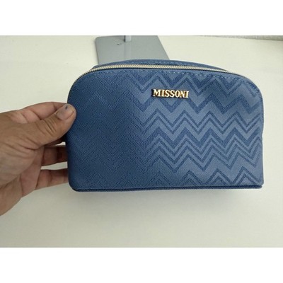 Missoni for Delta Blue Chevron Zigzag Travel Amenity Pouch Makeup Bag Accessory