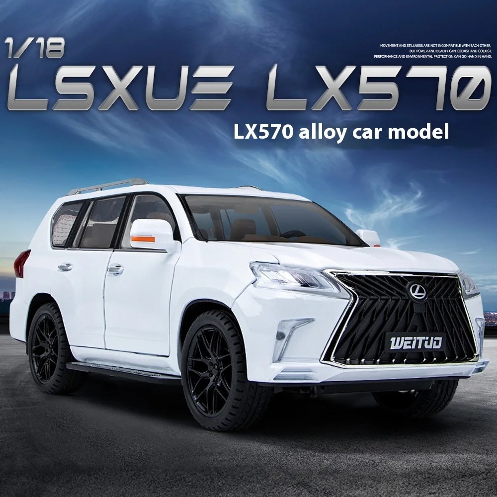 Large 1:18 Lexus LX570 Off-Road SUV Diecast Car Model Sound