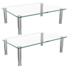 Simple Trending 2 Pack Computer Monitor Riser with Height transparent