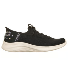 Zapato Skechers Mujer Negro Sin Cordones Estrás Espuma con Memoria Cómodo Informal 150811