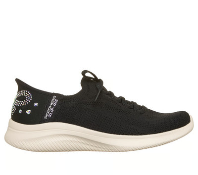 Skechers Shoe Women Black Slip Ins Rhinestone Memory Foam Comfort Casual 150811