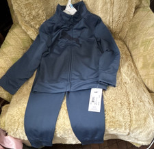 PUMA Boys Blue 2-Piece Tracksuit Set Zip Jacket  Pants Knit Polyester Sz 5