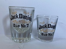 Set bicchieri da tiro vintage scanalati pesanti anni 60 e moderni anni 80, Jack Daniels Old n. 7