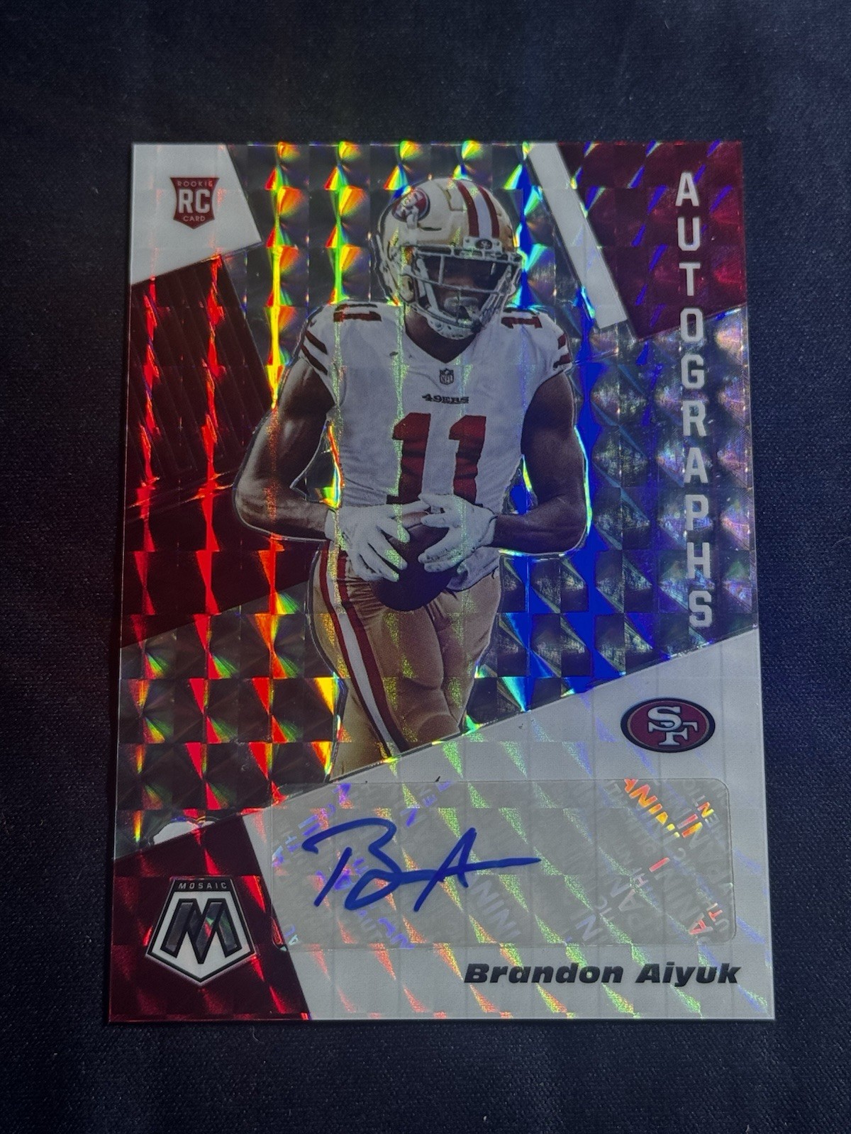 2020 Panini Mosaic - Rookie Autographs Silver Mosaic Brandon Aiyuk Auto #RA10