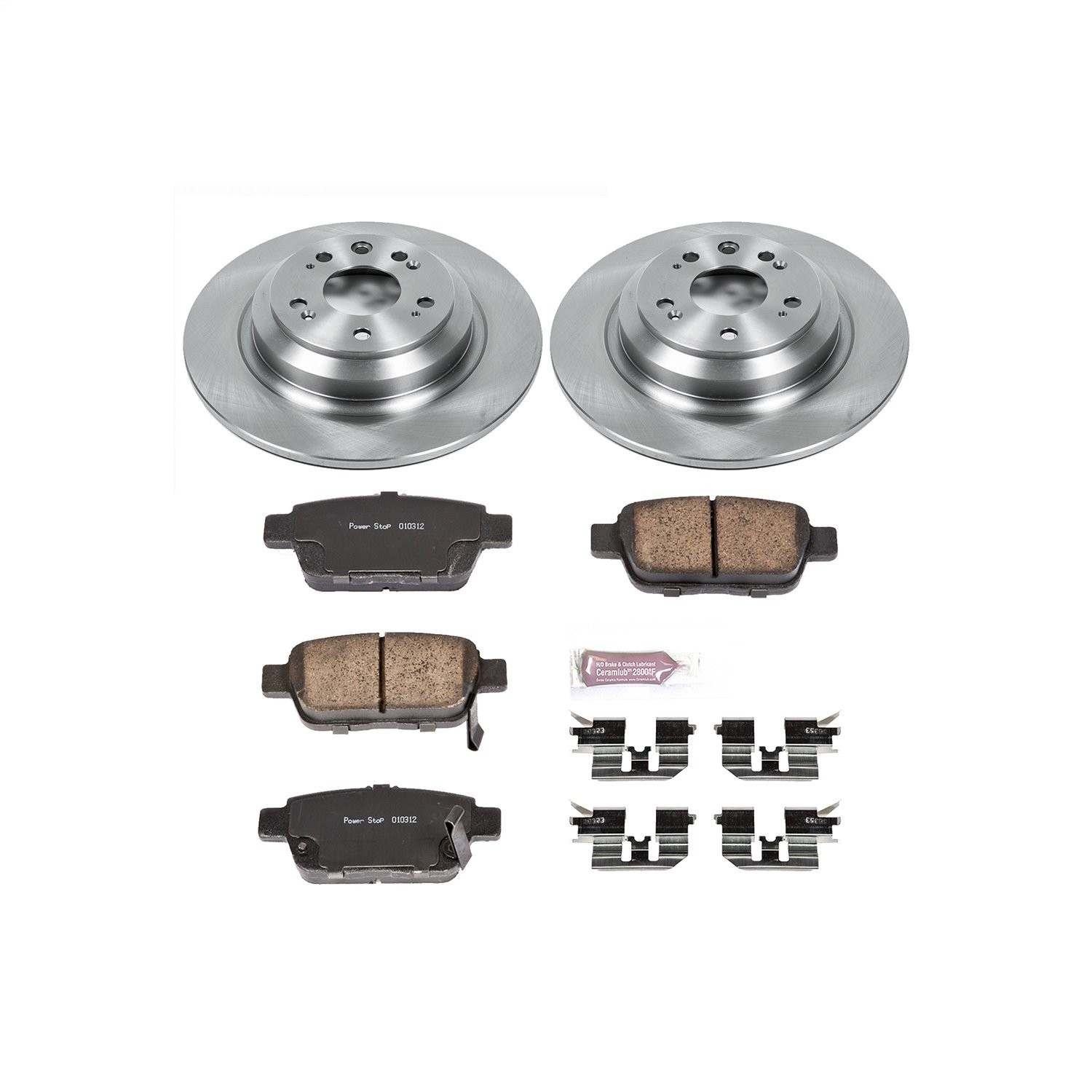 Power Stop KOE5854 1-Click Daily Driver Brake Kits Rear OE Replacement Rotors Z1