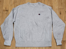Vintage CHAMPION Reverse Weave Crew Neck Gray Sweatshirt Adult Medium