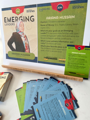 American Libraries 2014 ''Emerging Leaders'' librarians on 56 trading cards.
