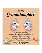 Hypoallergenic Silver Unicorn Stud Earrings for Girls Kid 8 12 4 6 5 7 Cute Litt