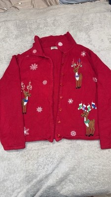 Classic Elements Women s Collective Vintage Christmas Reindeer Sweater
