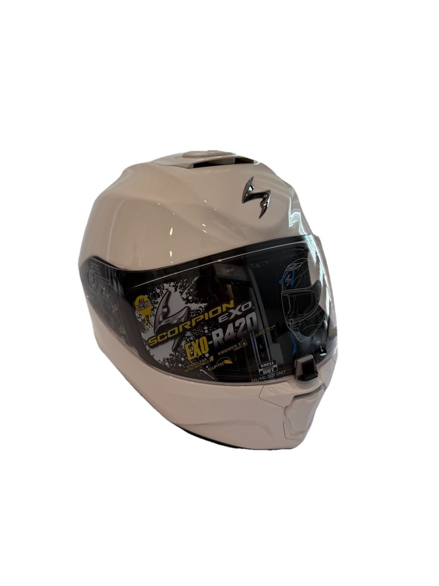 Scorpion Exo - R420 Full Face Motorcycle Helmet - Gloss White