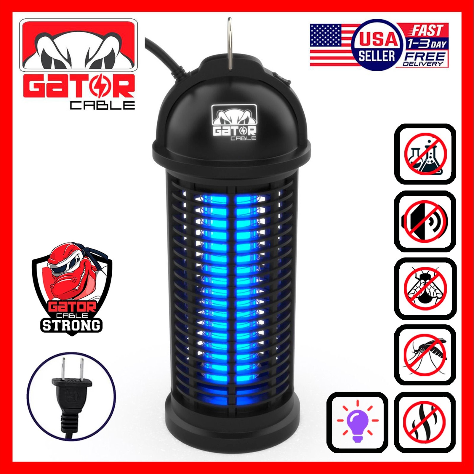 Electric Mosquito Insect Fly Bug Zapper Killer LED Light Tra