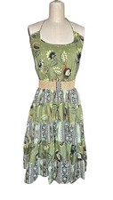 Halter green dress, patio style dress