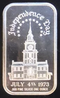 1973 Independence Day July 4th Rare Bullion Madison Mint-999 Silver 1 Oz Art Bar