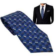 Ermenegildo Zegna Tie 100 Silk Made in Italy Blue Basketweave Luxury Designer