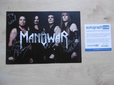 Manowar "Eric Adams DeMaio Karl Logan" Autogramme signed 15x21 cm Karte ACOA