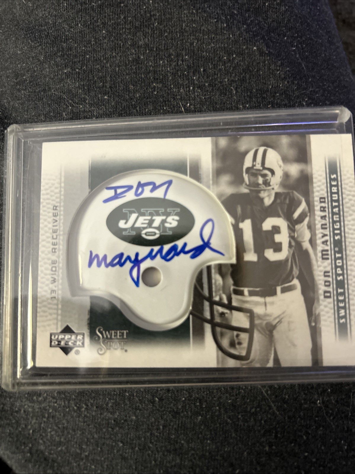 DON MAYNARD 2005 NFL SWEET SPOT SIGNATURE HELMET - NEW YORK JETS  - #5446
