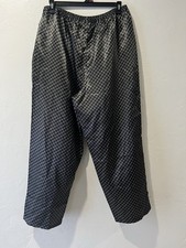 Robert Louis Men's dotted silk pajama pants in black dot Size XL