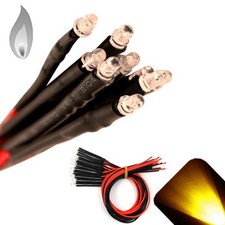 10 X 12v 3mm Pre Wired Flickering Yellow Led Candle Flicker Prewired 10 X 12v 3mm Pre Wired Flickering Yellow Led Candle Flicker Prewired