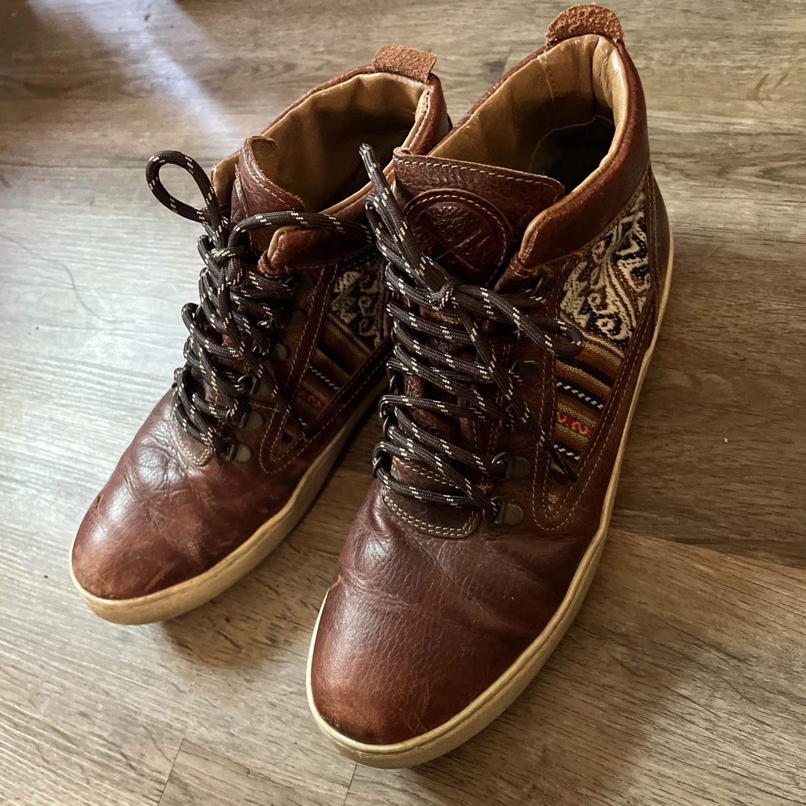 Inkkas Brown Leather Camping Boots Peruvian Inlay Hiking Men’s 10
Opens in a new window or tab