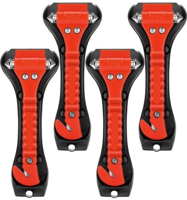 4X Nothammer mit Gurtschneider AUTO KFZ PKW Notfallhammer Glashammer Autohammer