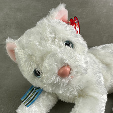 Ty Beanie Buddy - STARLETT the White Cat 11.5 Inch Medium Blue Eyes New NWT