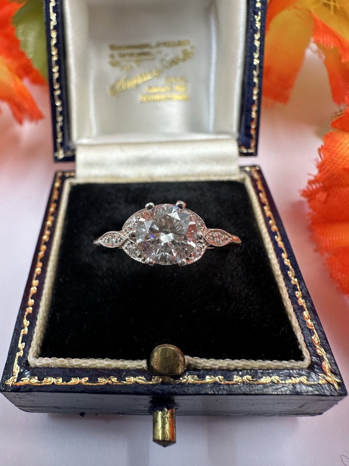 Diamond 1ct Solitare Ring In Platinum. Size N 3/4